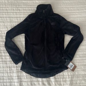North Face black zip up osito fuzzy jacket XS NWT